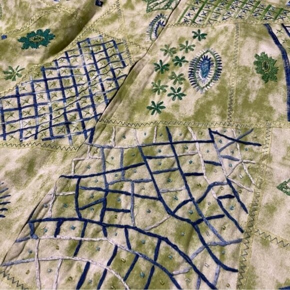 Attitude 12/14 Artsy Embroidered Jacket Hippie Boho 70s Tie Dye Clowncore Style - Picture 8 of 9